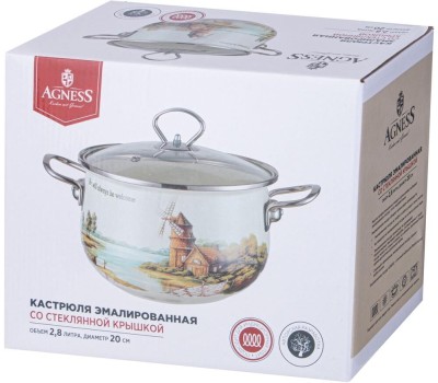 Кастрюля AGNESS 943-067 FAMILY HOUSE со ст.крышкой 2,8л