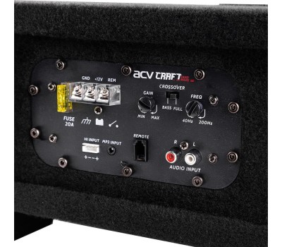 Автосабвуфер ACV CRAFT BS10A активный/корпусной плоский/1800Вт/25см/SPL-108дБ/темно-серый