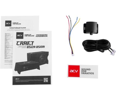 Автосабвуфер ACV CRAFT BS10A активный/корпусной плоский/1800Вт/25см/SPL-108дБ/темно-серый