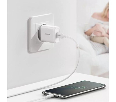 UGREEN Зарядное устройство CD122 (10133) USB-A QC 3.0 18W Fast Charger EU. Цвет: белый