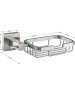 Аксессуары для ванной комнаты GFMARK 87007 Мыльница металлическая, решётка, с креплением к стене, из нержавеющей стали, с квадратным основанием, цвет САТИН