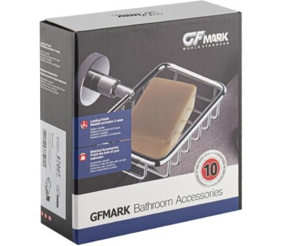 Аксессуары для ванной комнаты GFMARK 87007 Мыльница металлическая, решётка, с креплением к стене, из нержавеющей стали, с квадратным основанием, цвет САТИН