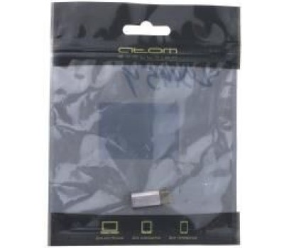 Переходник АТОМ (31049) USB Type-C 3.1-USB B micro, серебряный