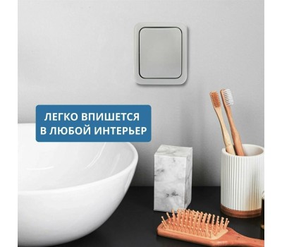 KRANZ Переключатель проходной IP54 о/у, серый мини