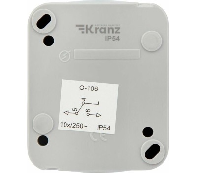 KRANZ Переключатель проходной IP54 о/у, серый мини