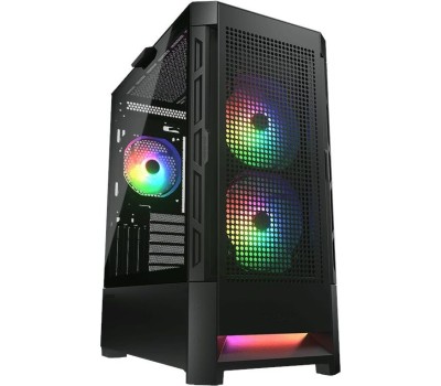 Cougar Airface RGB Black, 2х140мм + 1x120mm ARGB Fan, ARGB Fan Hub, без БП, черный, ATX