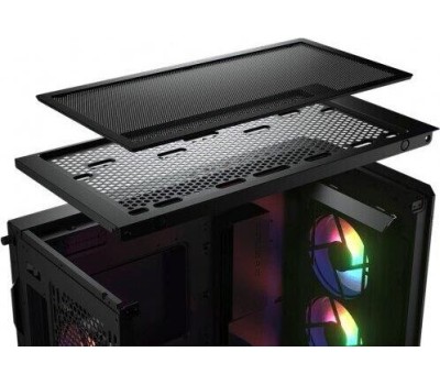 Cougar Airface RGB Black, 2х140мм + 1x120mm ARGB Fan, ARGB Fan Hub, без БП, черный, ATX