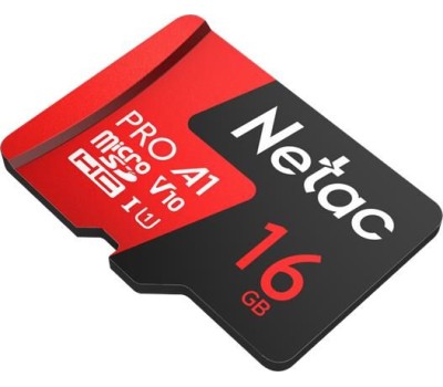 Карта памяти NETAC Карта памяти microSDHC UHS-I U1 P500 Eco 16 ГБ, 90 МБ/с, Class 10, NT02P500ECO-016G-R, 1 шт., с адаптером