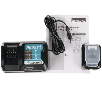 MAKITA Ударная дрель-шуруповерт HP332DWME, 4Ач, с двумя аккумуляторами