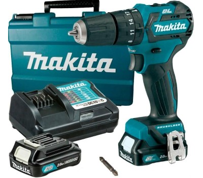 MAKITA Ударная дрель-шуруповерт HP332DWME, 4Ач, с двумя аккумуляторами