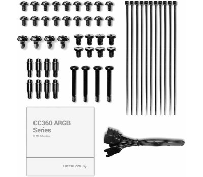 Корпус для ПК DEEPCOOL Корпус mATX CC360 ARGB, Micro-Tower, без БП, черный [r-cc360-bkapm3-g-1]