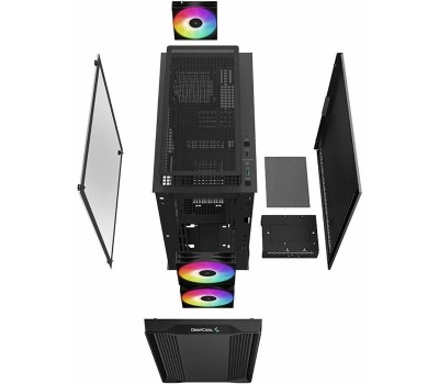 Корпус для ПК DEEPCOOL Корпус mATX CC360 ARGB, Micro-Tower, без БП, черный [r-cc360-bkapm3-g-1]