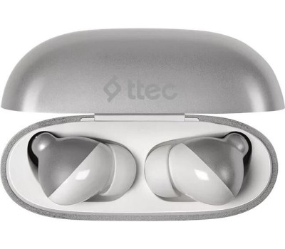 TTEC Наушники беспроводные AirBeat Pro ANC LCD TWS Bluetooth Headset. Цвет: серый