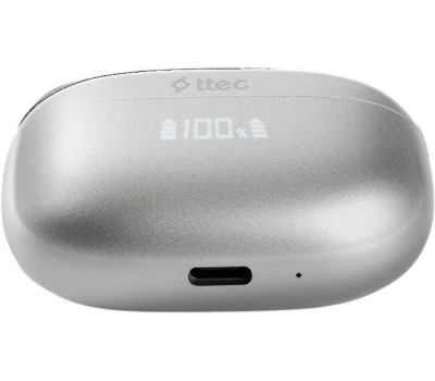 TTEC Наушники беспроводные AirBeat Pro ANC LCD TWS Bluetooth Headset. Цвет: серый