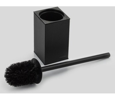 САНАКС - Ёрш для унитаза квадратный, напольный, АНТИВАНДАЛЬНЫЙ, из нержавеющей стали марки SUS 304, цвет ЧЕРНЫЙ. 80181