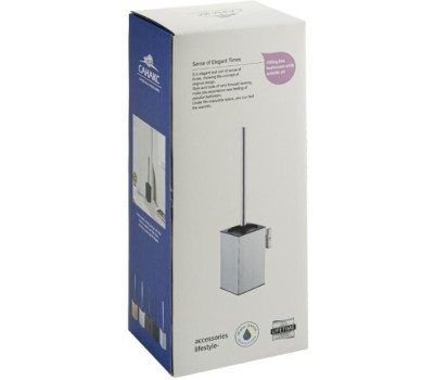 САНАКС - Ёрш для унитаза квадратный, напольный, АНТИВАНДАЛЬНЫЙ, из нержавеющей стали марки SUS 304, цвет ЧЕРНЫЙ. 80181