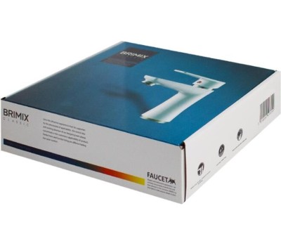 BRIMIX - Смеситель на раковину, БЕЗ ГИБКОЙ ПОДВОДКИ, шаровый из высокопрочного АБС пластика, цвет БЕЛЫЙ. 597-1