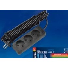 Удлинитель UNIEL (UL-00003605) S-CD3-5 BLACK Standart 5м 3 гнезда б/з Черный