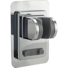 Кронштейн GFMARK 1018 Кронштейн для душевой лейки, пластиковый, на самоклеящейся основе, без сверления, с крючками, хромированный.