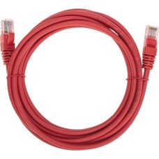 REXANT Шнур коммутационный патч-корд U/UTP, CAT 5e, RJ45-RJ45, 26AWG, LSZH, красный, 3м