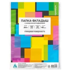 БЮРОКРАТ Папка-вкладыш глянцевые, A4+, 40мкм, 100шт [013bgprem]