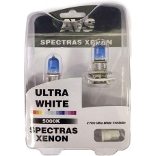 Лампа галогенная AVS Газонаполненные лампы SPECTRAS Xenon 5000K H3 12V 75W, комплект 2+2 (W5W) шт