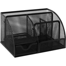 BRAUBERG Подставка Germanium для письменных принадлежностей, 125x220x140, металл, черный [237416]