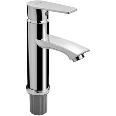 САНАКС - Смеситель для раковины, из нержавеющей стали марки 304, квадратный излив, с алюминиевым основанием, цвет ХРОМ. 13076