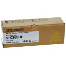 Картридж лазерный RICOH Картридж лазерный SP C360HE 408187 желтый (6000стр.) для SP C360DNw/C360SNw/C360SFNw/C361SFNw