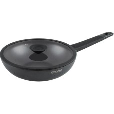RONDELL Сковорода ВОК (WOK) Kontur RDA-1489 круглая 28см покрытие: Xylan Plus ручка несъемная (с крышкой) графитовый