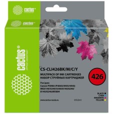 CACTUS Картридж струйный CS-CLI426BK/M/C/Y CLI-426 черный/голубой/желтый/пурпурный набор (36мл) для Canon Pixma MG5140/5240/6140/8140/MX884 с чипом