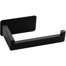 BRIMIX - Держатель туалетной бумаги из нержавеющей стали, антивандальный, на прямоугольном основании, на самоклейке, цвет черный матовый 79914