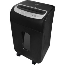 HELEOS Шредер УМ35-5 черный/серебристый (секр.P-5) фрагменты 23лист. 35лтр. скрепки скобы пл.карты CD