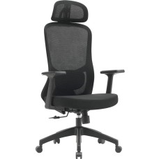 CACTUS Кресло CS-MC515-BK черный сиденье черный сетка/ткань с подголов. крестов. пластик пластик черный
