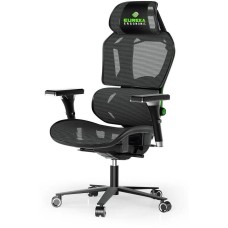 EUREKA Кресло игровое Typhon, сетка, до 124кг, мультиблок, регулируемые 4D подлокотники, черный