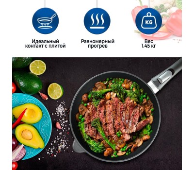 Сковорода НЕВА МЕТАЛЛ ПОСУДА 9028 д.28 съем. руч.