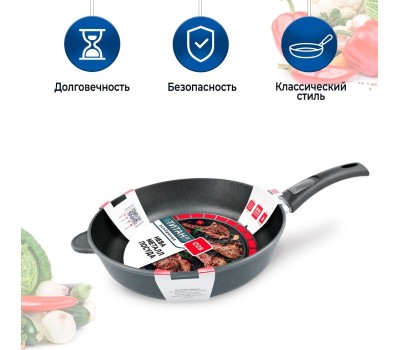 Сковорода НЕВА МЕТАЛЛ ПОСУДА 9028 д.28 съем. руч.