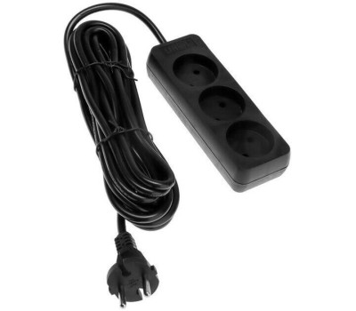 Удлинитель UNIEL (UL-00003605) S-CD3-5 BLACK Standart 5м 3 гнезда б/з Черный