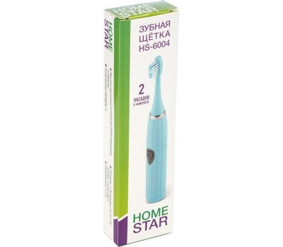 Зубная щетка HOMESTAR HS-6004 с доп. насадкой, голубая