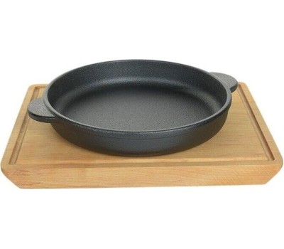 Сковорода MY REAL IRON COOK MC2160W порц чугун 16см с 2руч на подставке