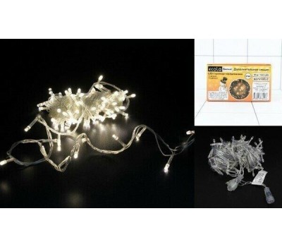 Светодиодная гирлянда ECOLA N6YV10ELC LED гирлянда 220V IP44 Нить наращиваемая (доп секция) 10м 160Led 4000K, прозр.провод с коннекторами нейтральный белый