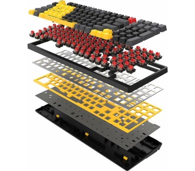 A4TECH Клавиатура Bloody S98, проводная, USB, механическая, желтый [sports lime]