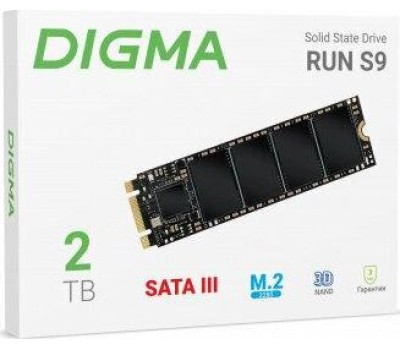 DIGMA SSD накопитель Run S9 DGSR1002TS93T 2ТБ, M.2 2280, SATA III, M.2, rtl