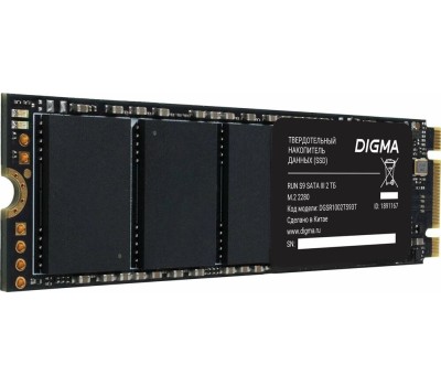 DIGMA SSD накопитель Run S9 DGSR1002TS93T 2ТБ, M.2 2280, SATA III, M.2, rtl