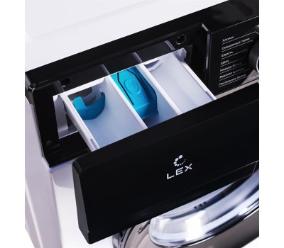 Стиральная машина LEX Стиральная машина LWM10012WBlID, с фронтальной загрузкой, 10кг, 1200об/мин, с паром, инверторная