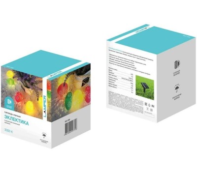 Rexant (602-268) Гирлянда садовая (каскад) Эклектика 4м, 3000К, с аккумулятором и выносной солнечной панелью Lamper