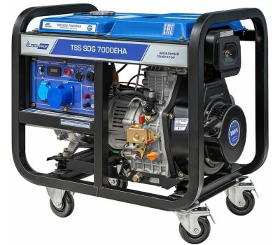 Генератор ТСС Дизельный генератор SDG 7000EHA, 220/12 В, 7кВт, на колёсах с АКБ [100033]