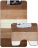 САНАКС - Коврик в ванную СИЛЬВЕР двойной, КОРИЧНЕВЫЙ, полосы, 60х100 + 50х60 см, 100% полиэстер. 00202