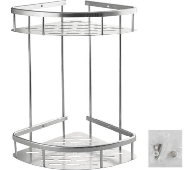 САНАКС - Полочка угловая, двойная, алюминиевая, с литым дном 22см 75069