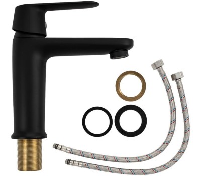 МАГНУС - Смеситель на раковину, литой корпус, цвет чёрный 8405